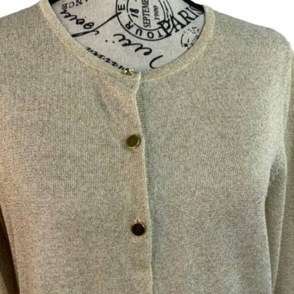 Nue Options Women's Medium Sweater Button Down Gold Sequins Long Sleeve NEW - Picture 5 of 14